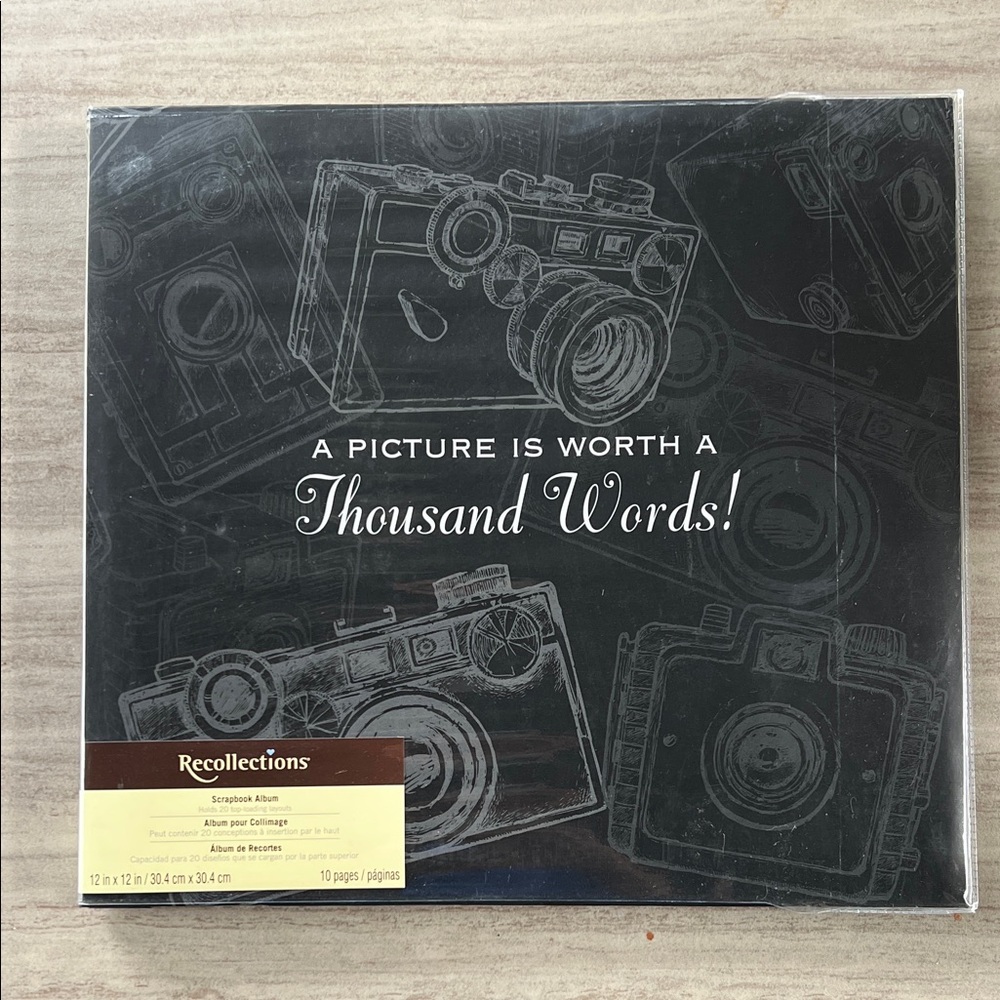 Recollections Black Camera Design Photo Album/Scrapbook Album 12x12